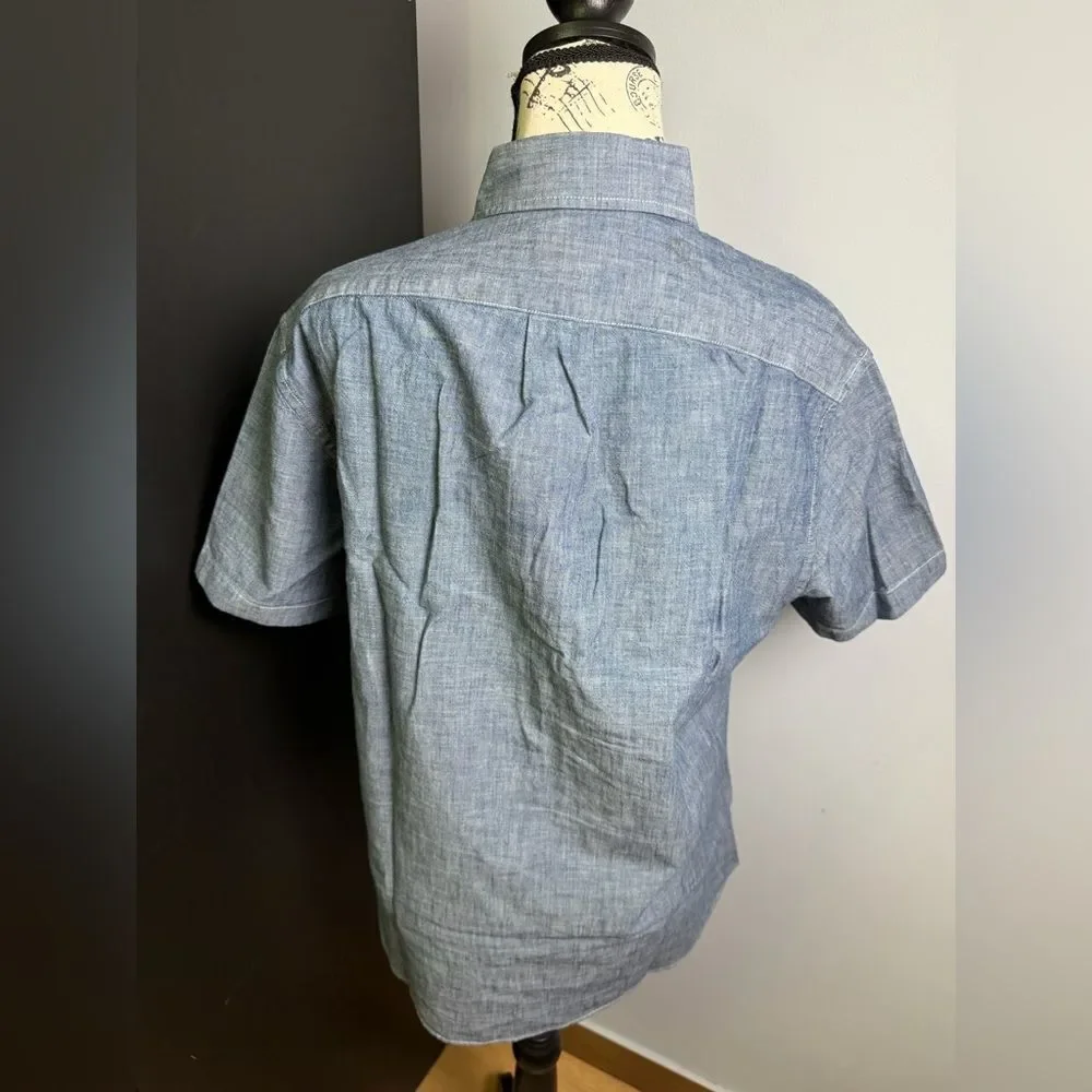 J.Crew Short-sleeve indigo organic chambray shirt NWT Size S